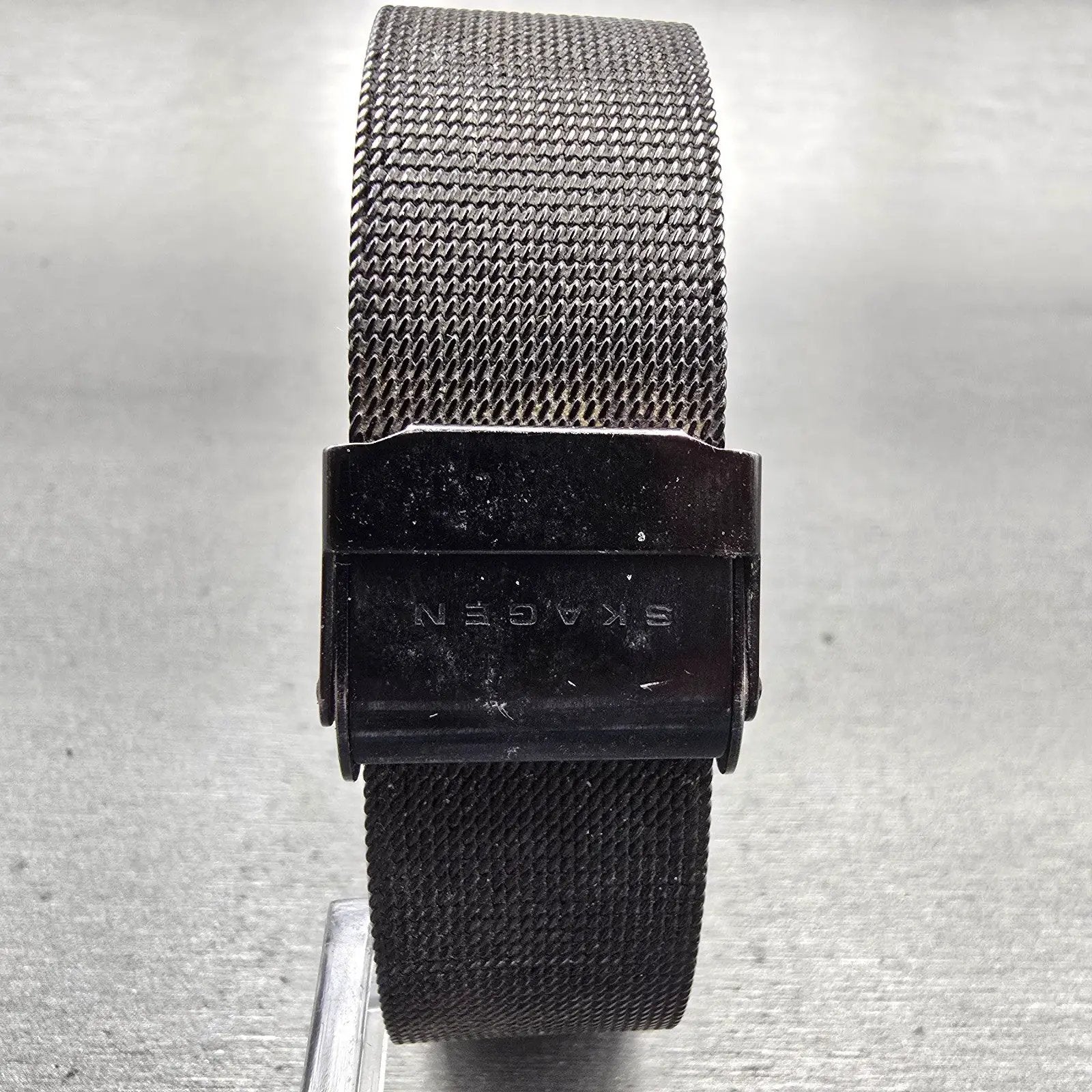 Skagen Watch Men 33mm Blue Dial Black Tone Titanium Round 233LTMN New Battery7