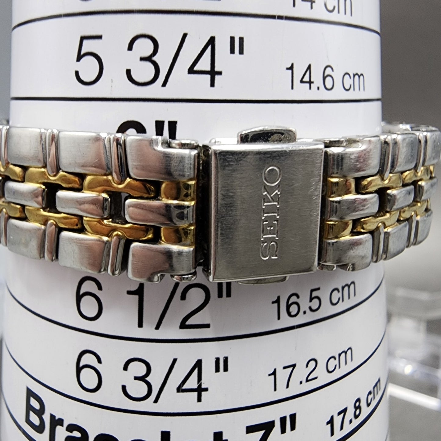 Seiko Watch Women 26mm White Dial Two Tone Date Round 7n820at0 New Battery10