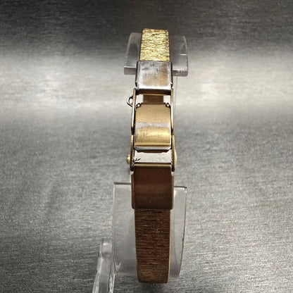Citizen CQ Watch Women 17mm Black Dial Gold Tone Oval 3220-S16598 New Battery TR7