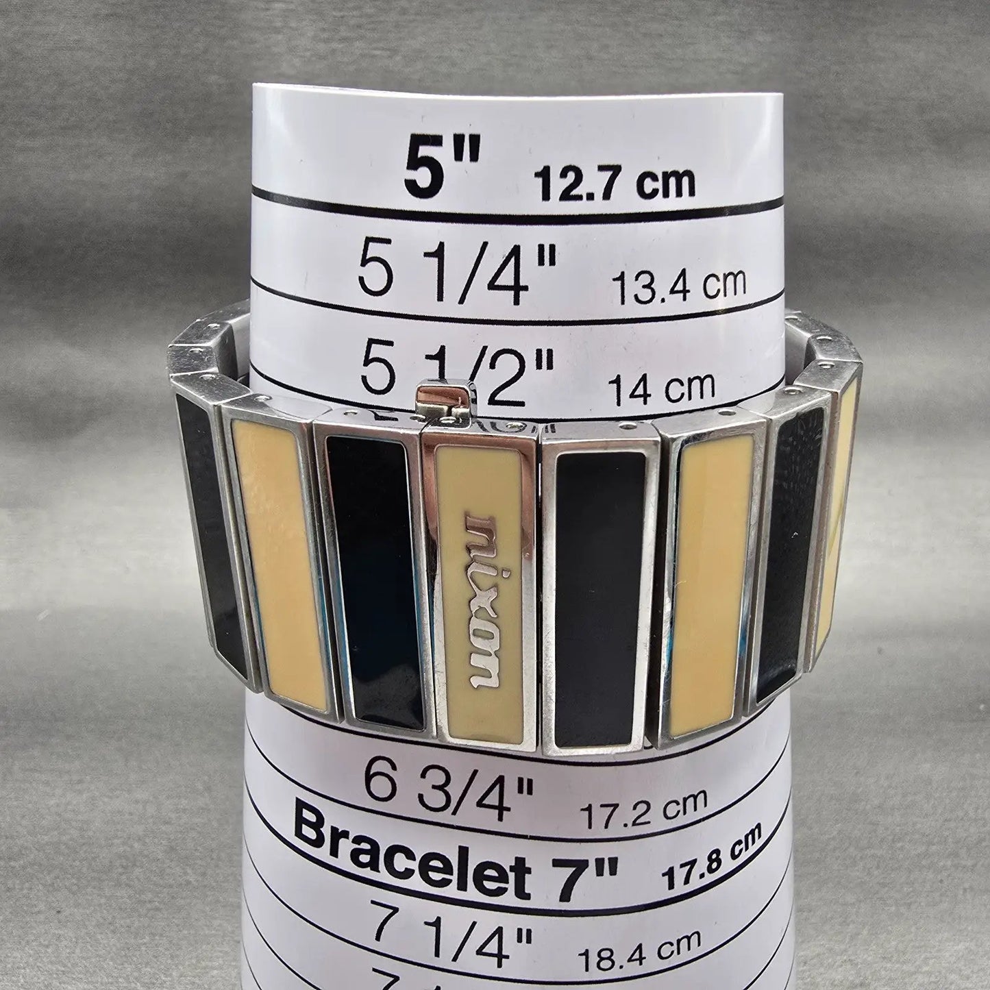 Nixon Chalet Watch Women 30mm White Dial Two Tone Rectangle New Battery9