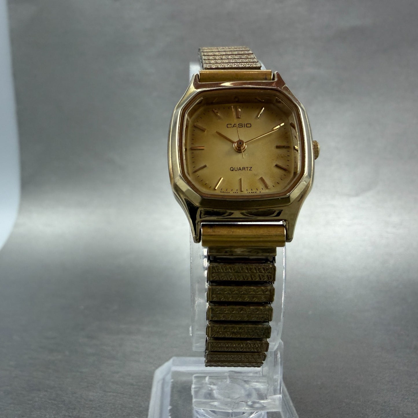 Casio Watch Women 22mm Gold Dial Gold Tone Octagon LQ-312G New Battery5