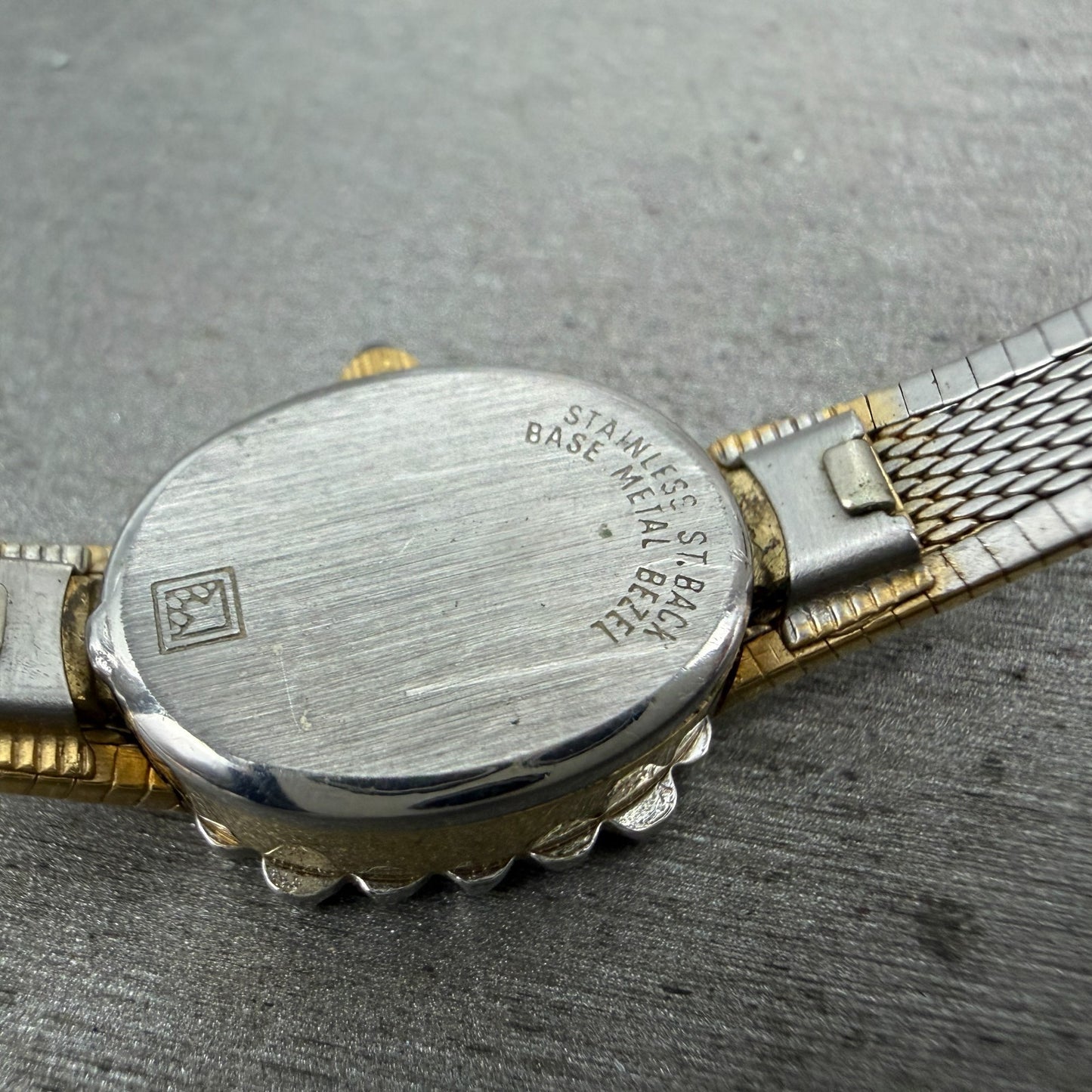 Armitron Deauville Diamond Watch Women 16mm White Dial Two Tone Oval NewBattery9