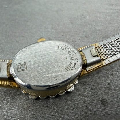 Armitron Deauville Diamond Watch Women 16mm White Dial Two Tone Oval NewBattery9