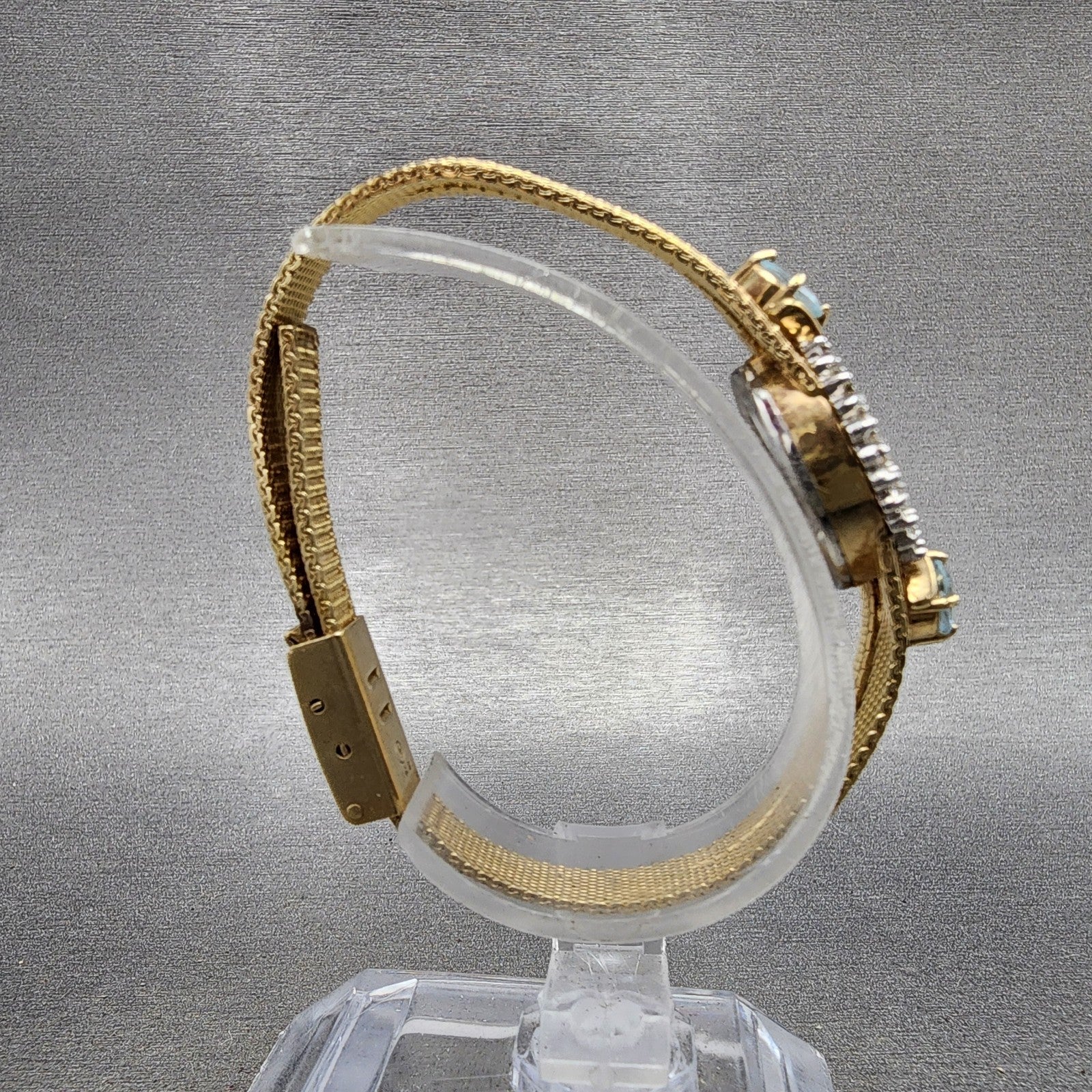 Armitron Deauville Diamond Watch Women 15mm Gold Dial Gold Tone Oval New Battery8
