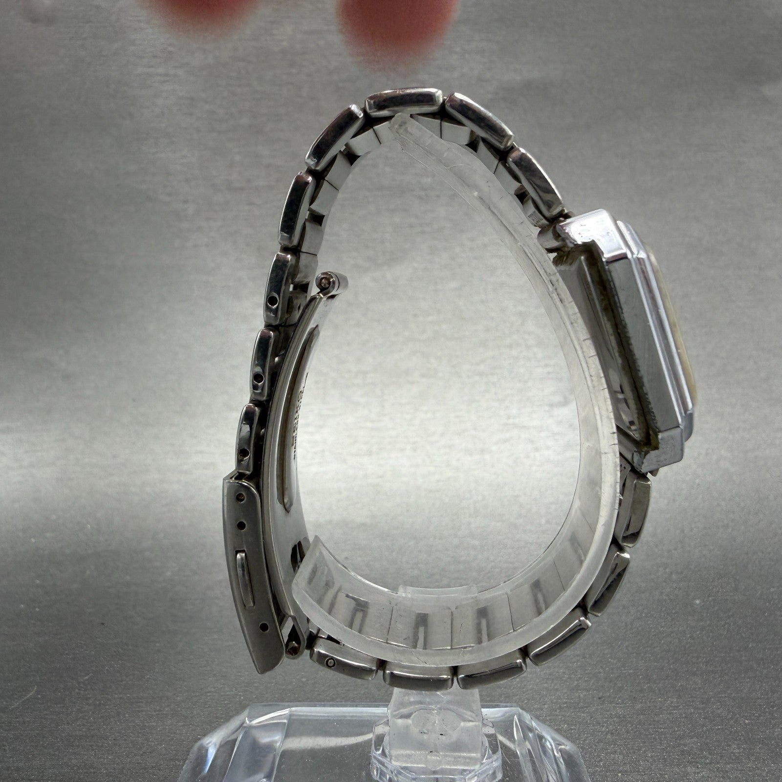 Rado Watch Women 26mm Orange Dial Silver Tone Octagon Manual Wind Runs VTG8