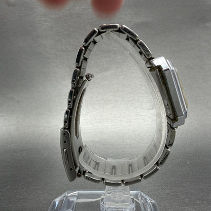 Rado Watch Women 26mm Orange Dial Silver Tone Octagon Manual Wind Runs VTG8