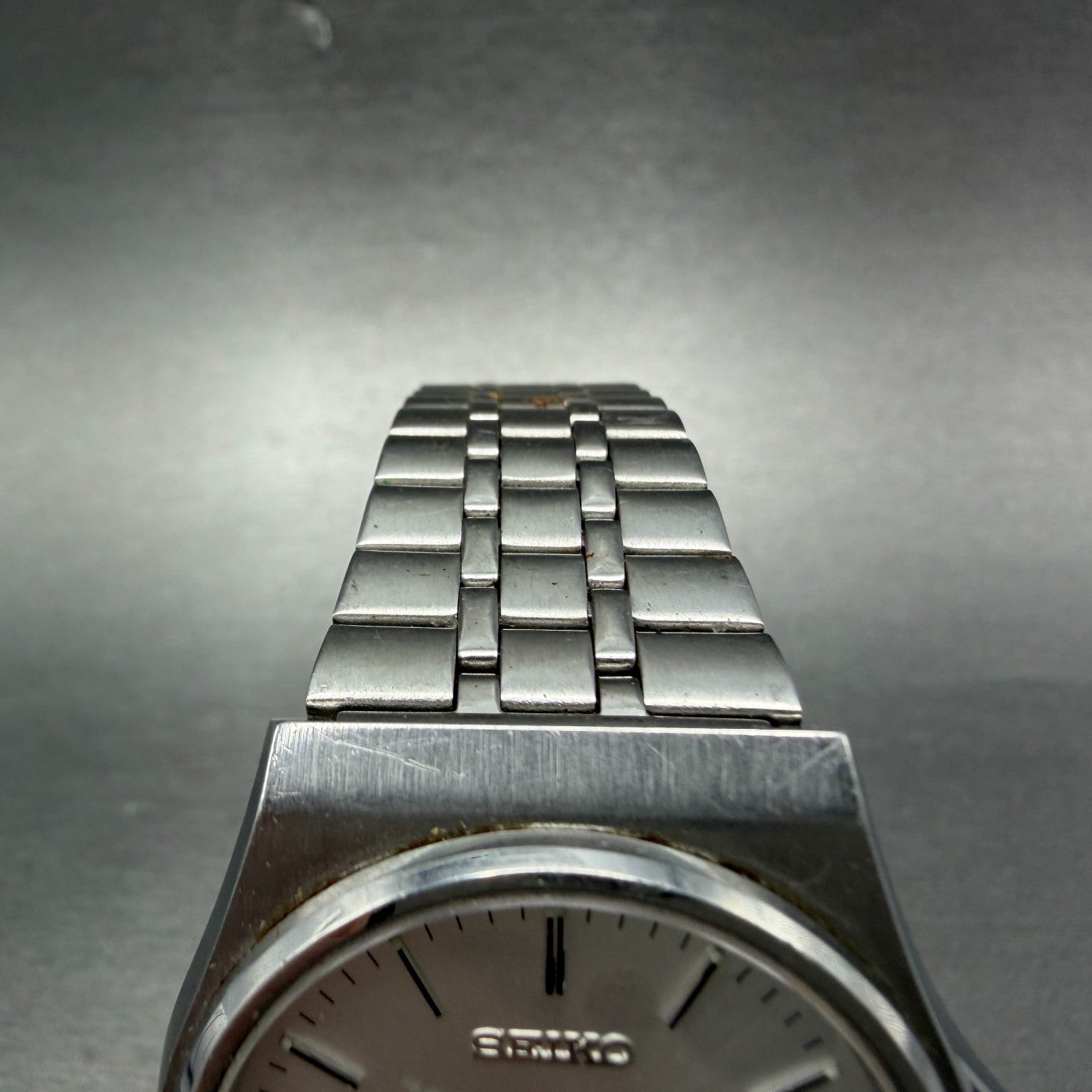 Seiko Chronos Watch Men 35mm Silver Dial Silver Tone Daydate 5h23-7d20 New Batte4