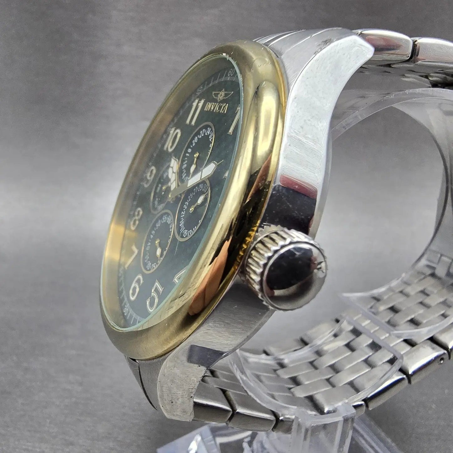 Invicta Watch Men 48mm Green Dial Two Tone Daydate Round 18667 New Battery2