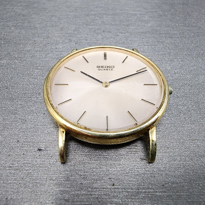Seiko Watch Men 32mm Cream Dial Gold Tone Round 7800-8019 NO BAND New Battery