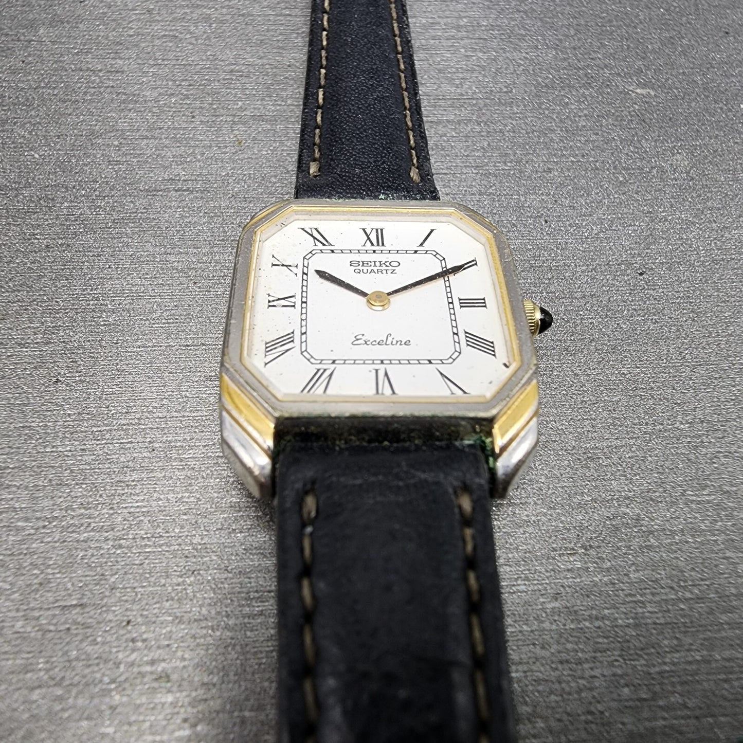 Seiko Exceline Watch Women 21mm White Dial Two Tone Rectangle 23206440 PARTS3