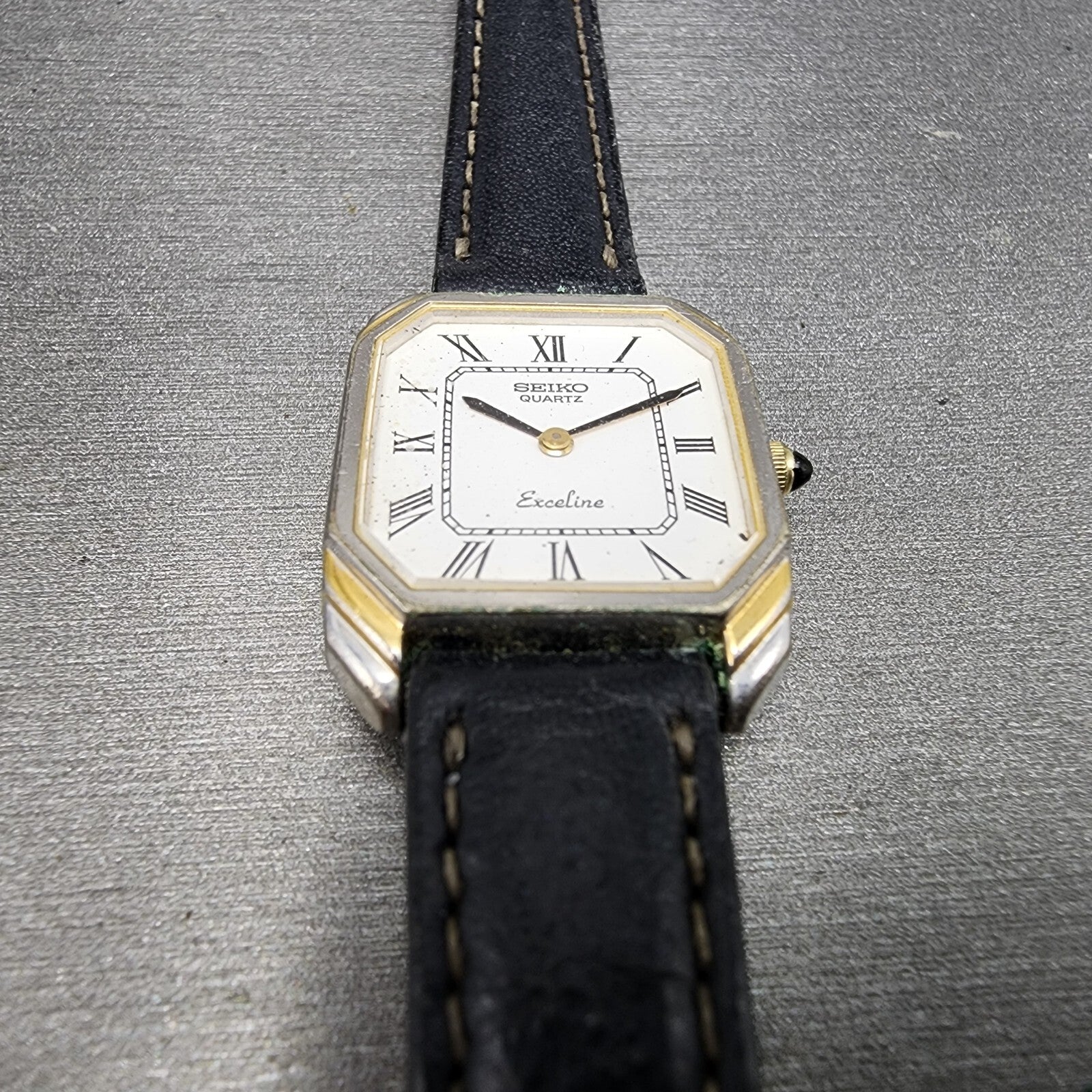 Seiko Exceline Watch Women 21mm White Dial Two Tone Rectangle 23206440 PARTS3