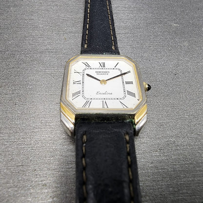 Seiko Exceline Watch Women 21mm White Dial Two Tone Rectangle 23206440 PARTS3