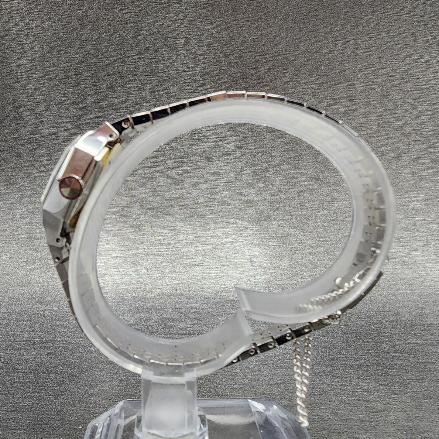 Seiko Watch Women 19mm Blue Dial Silver Tone Rectangle Manual Wind Runs NOS11