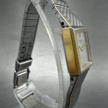 Seiko Tank Watch Women 12mm Silver Dial Two Tone 1E20-5109 Rectangle New Battery3