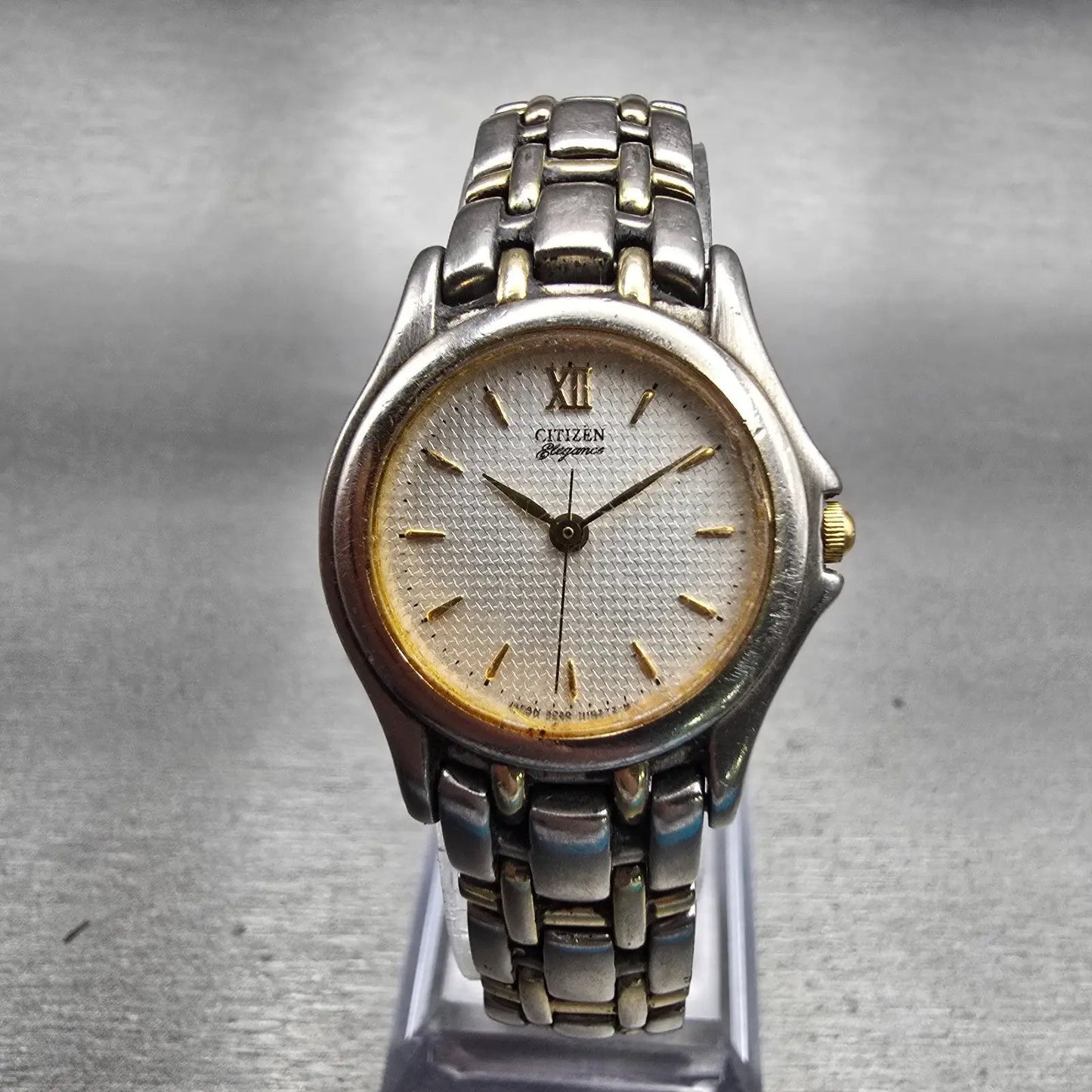 Citizen Elegance Watch Women 24mm White Dial Two Tone Round 5930-H06867 New Batt0