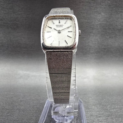 Seiko Watch Women 18mm Silver Dial Silver Tone Rectangle 2320-6349 New Battery5