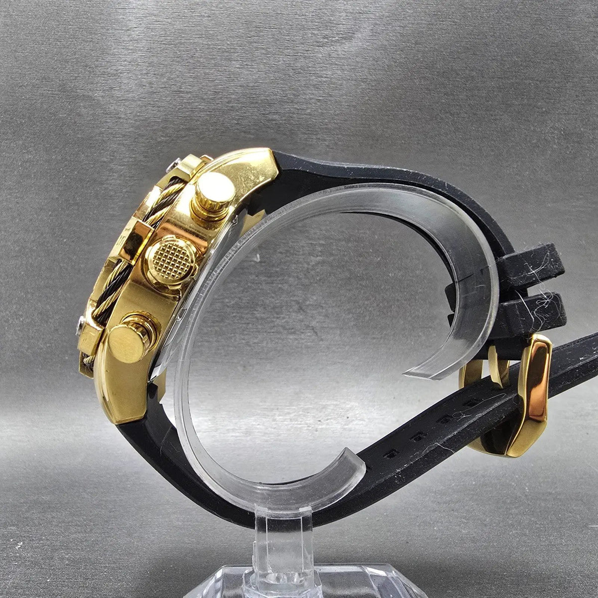 Invicta Bolt Chronograph Watch Men 51mm Gold Dial Gold Tone Date 27283 New batt6
