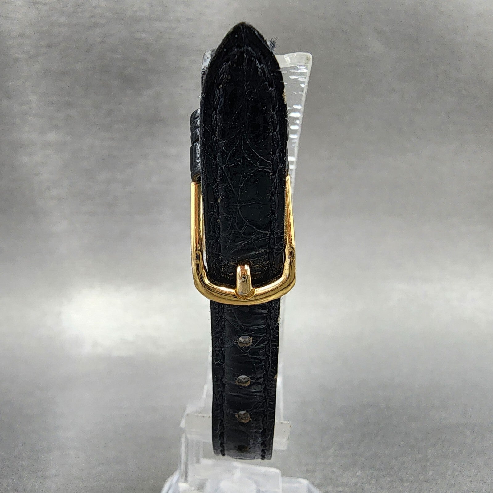 Seiko Tank Watch Women 17mm Black Dial Gold Tone Rectangle V4005538 New Battery7