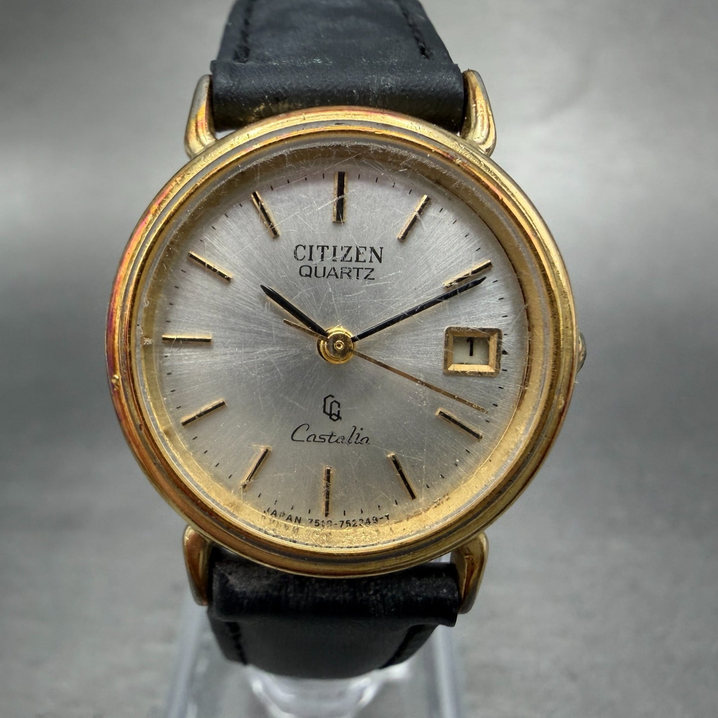 Citizen Castalia Watch Women 24mm Silver Dial Gold Tone Date Round New Battery0