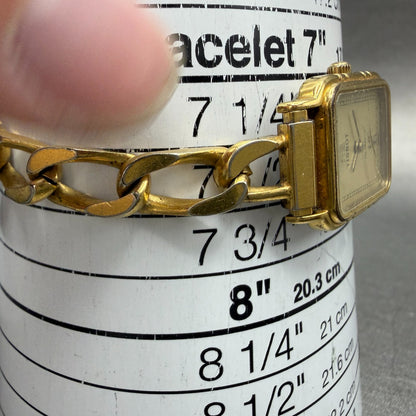 Tissot Watch Women 19mm Gold Dial Gold Tone Rectangle New Battery Vintage10