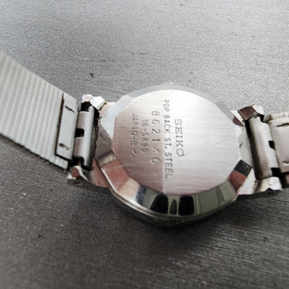 Seiko Watch Women 22mm Silver Dial Silver Tone Octagon 165890 New Battery10