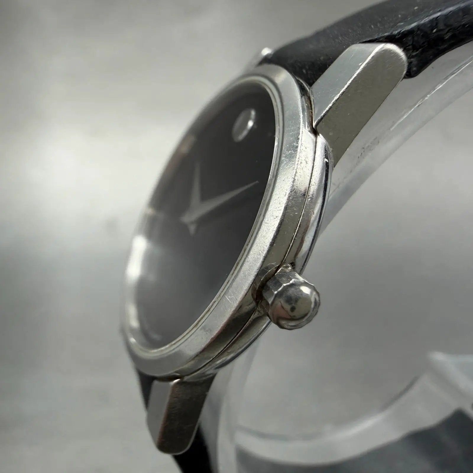 Movado Museum Watch Women 25mm Black Dial Steel Round 84.A1.845 New Battery ACB2