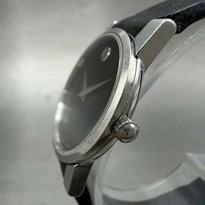 Movado Museum Watch Women 25mm Black Dial Steel Round 84.A1.845 New Battery ACB2