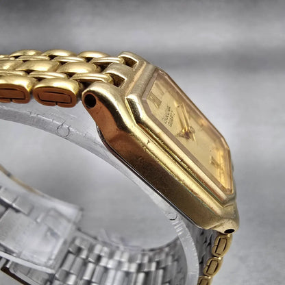 Bulova Watch Women 19mm Gold Dial Gold Tone Rectangle Vintage New Battery3