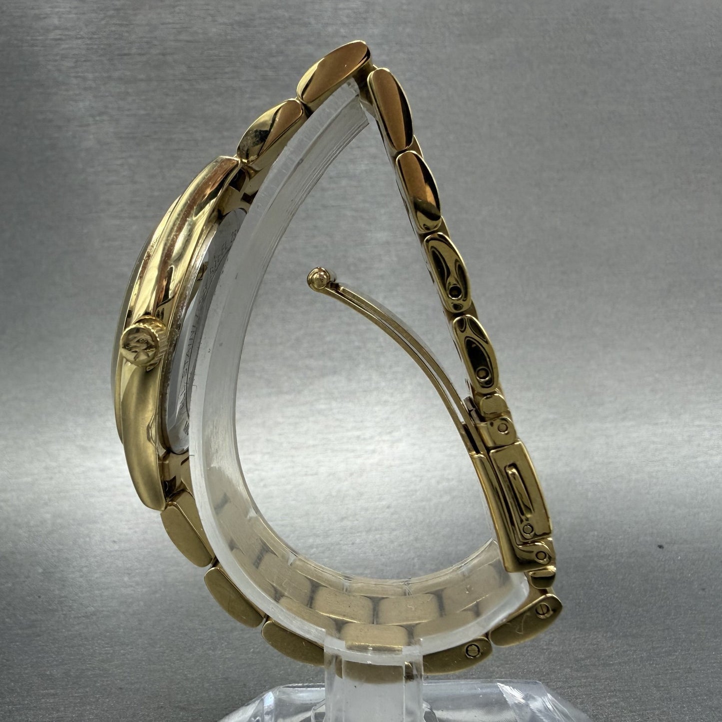 Michael Kors Slim Runway Watch Women 34mm Gold Dial Gold Tone Round New Battery6