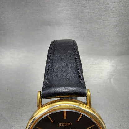 Seiko Watch Men 34mm Black Dial Gold Tone Olympic 7n218a00 New Battery4