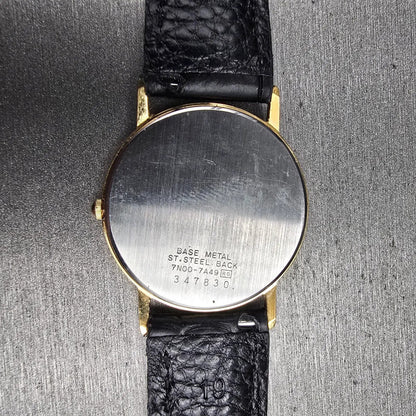 Seiko Watch Men 31mm Champagne Dial Gold Tone Round 7N00-7A49 New Battery10