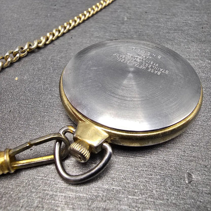 Seiko Alba Pocket Watch Men 36mm White Dial Gold Tone V131-0020 New Battery JDM10