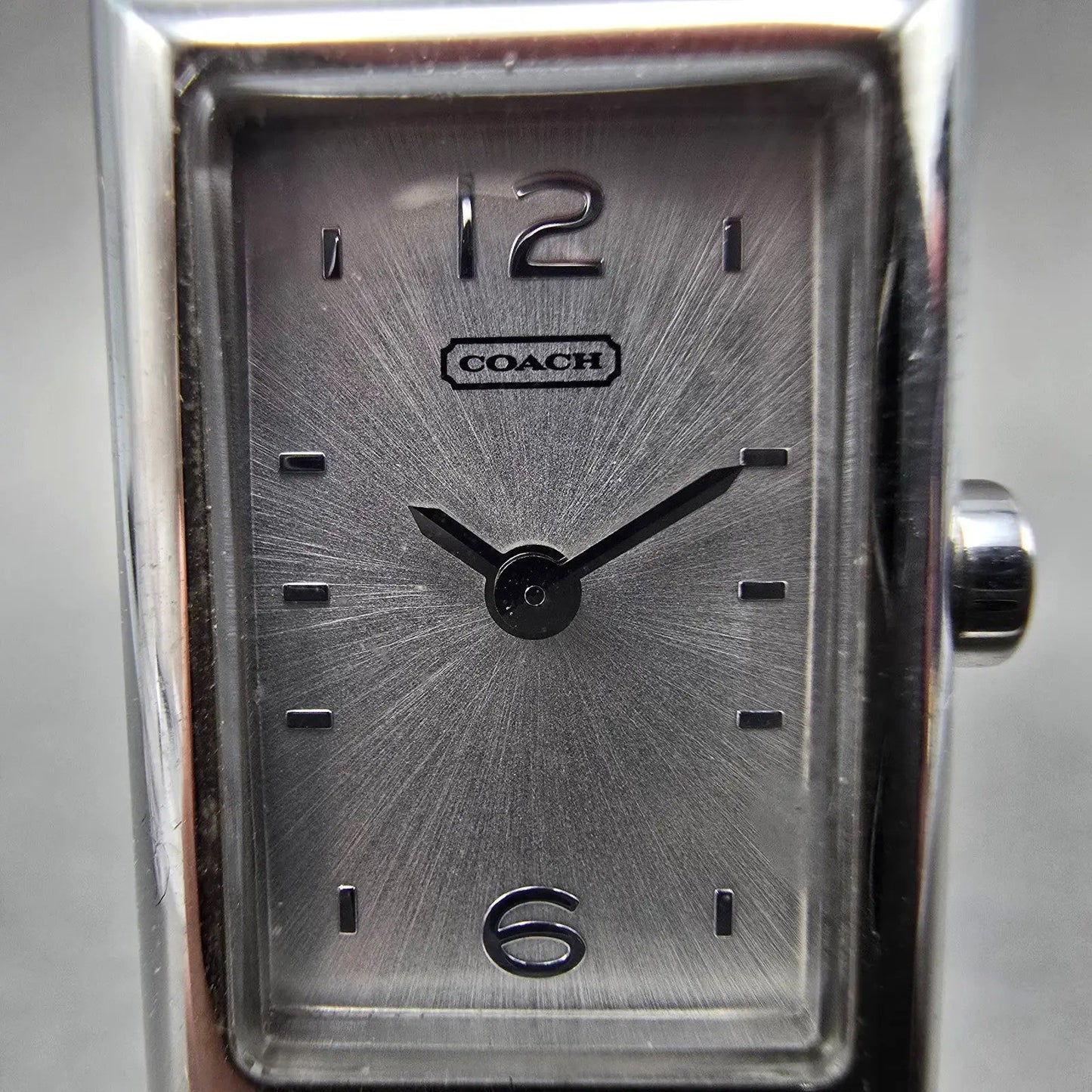 Coach Tank Watch Women 17mm Silver Dial Silver Tone CA.66.7.14.0624 New Battery1