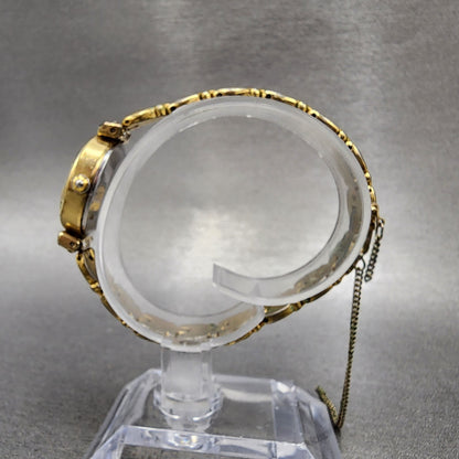 Orient Watch Women 22mm Gold Dial Gold Plated Round New Battery Vintage10