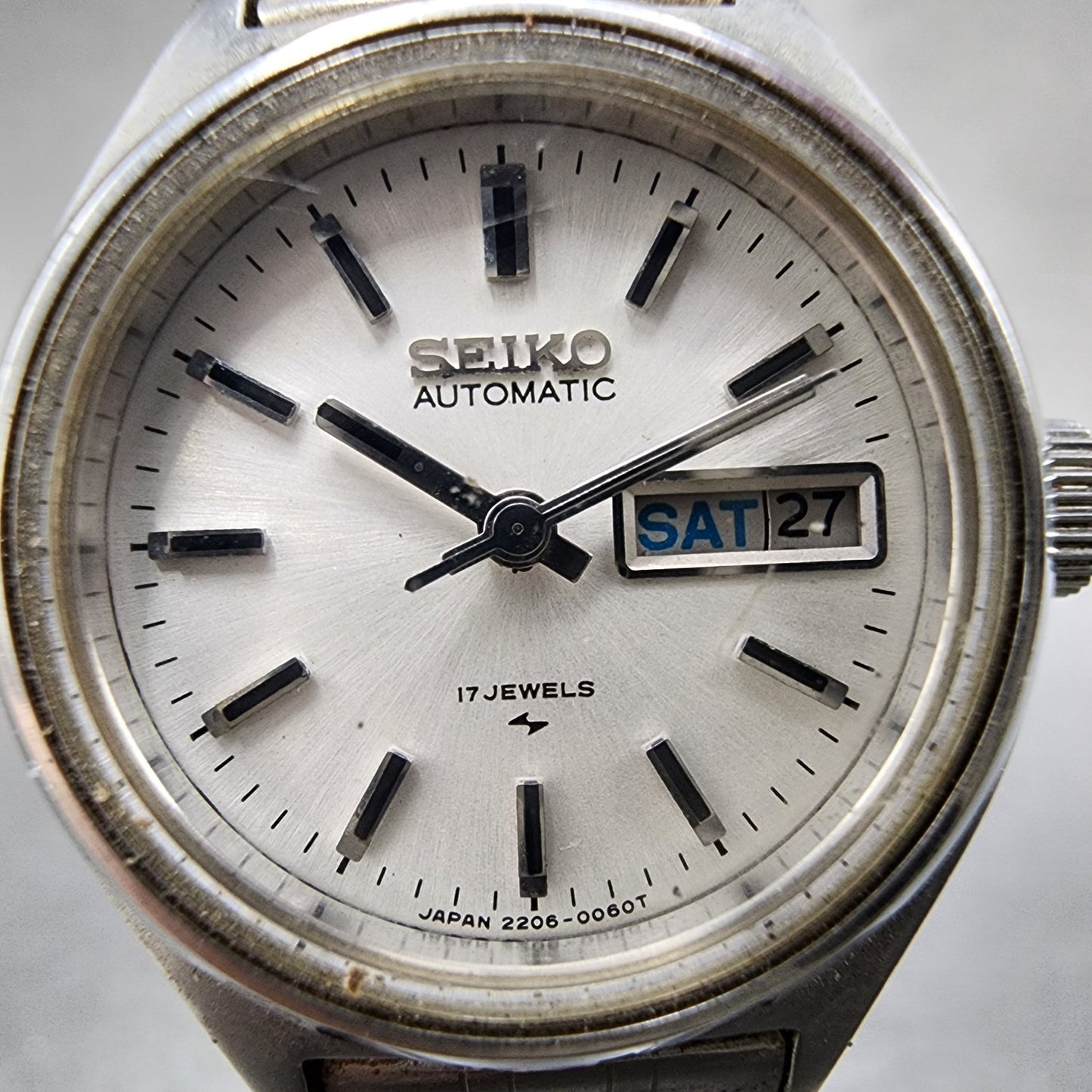 Seiko Automatic Watch Women 25mm White Dial Silver Tone Daydate 22060480 Runs1