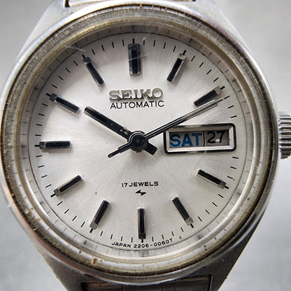Seiko Automatic Watch Women 25mm White Dial Silver Tone Daydate 22060480 Runs1
