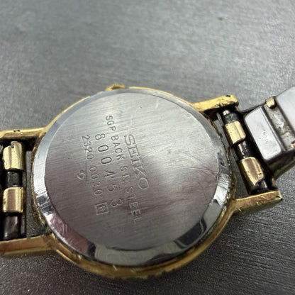 Seiko Watch Women 22mm Champagne Dial Gold Tone Round 2320-0030 New Battery9