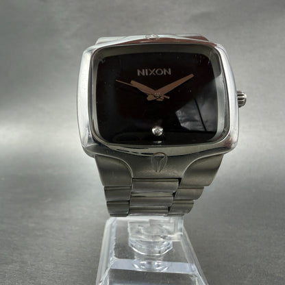 Nixon The Player Watch Men 40mm Black Dial Steel Rectangle New Battery Diamond5