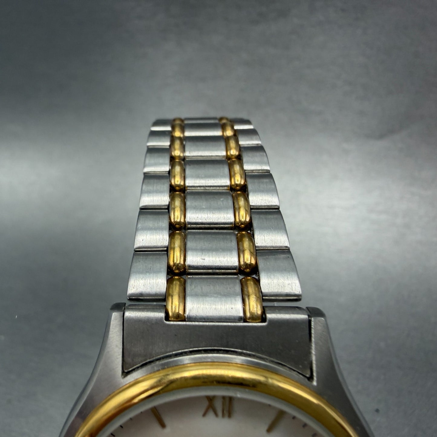 Bucherer Q Watch Men 36mm White Dial Two Tone Date Round 1.1471.0.82 PARTS5