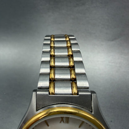Bucherer Q Watch Men 36mm White Dial Two Tone Date Round 1.1471.0.82 PARTS5