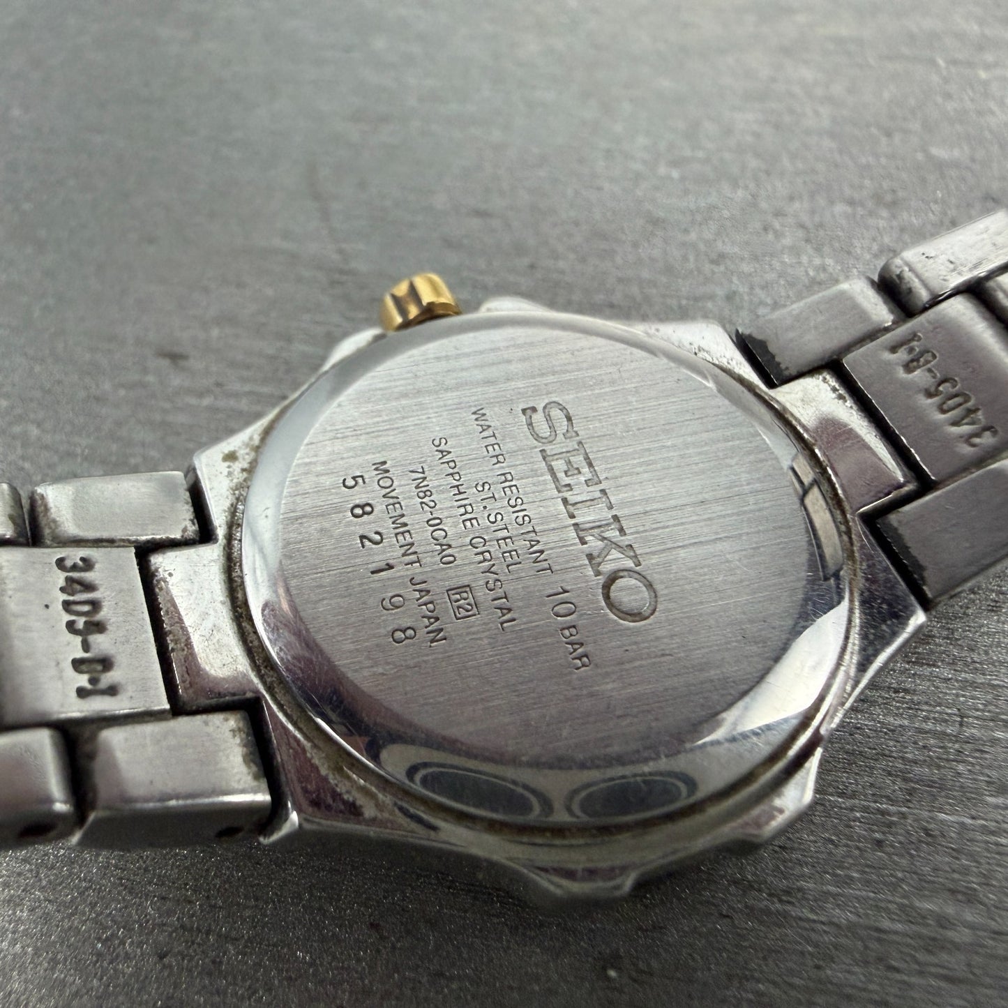Seiko Coutura Watch Women 26mm MOP Dial Two Tone Date 7N82-0CA0 New Battery9