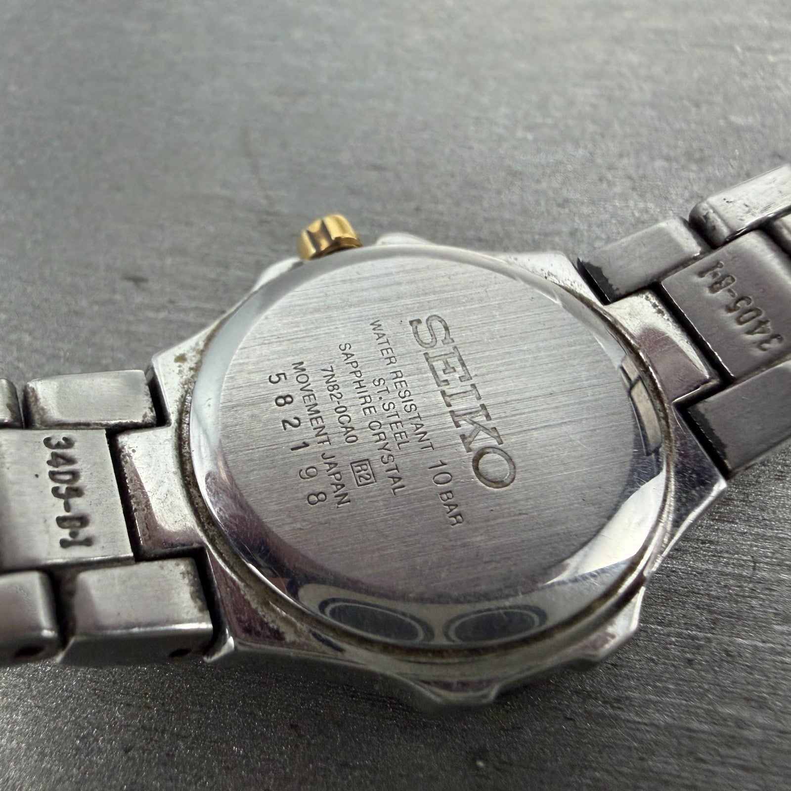 Seiko Coutura Watch Women 26mm MOP Dial Two Tone Date 7N82-0CA0 New Battery9