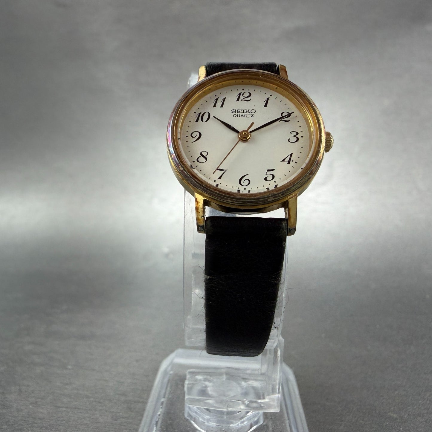 Seiko Watch Women 23mm White Dial Gold Tone Round 7321-0100 New Battery Vintage5