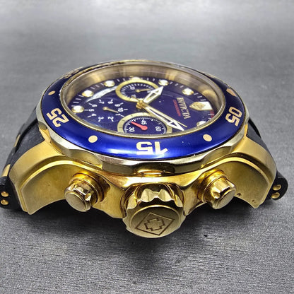 Invicta Pro Diver Chronograph Watch Men 48mm Blue Dial Gold Tone 21929 PARTS6