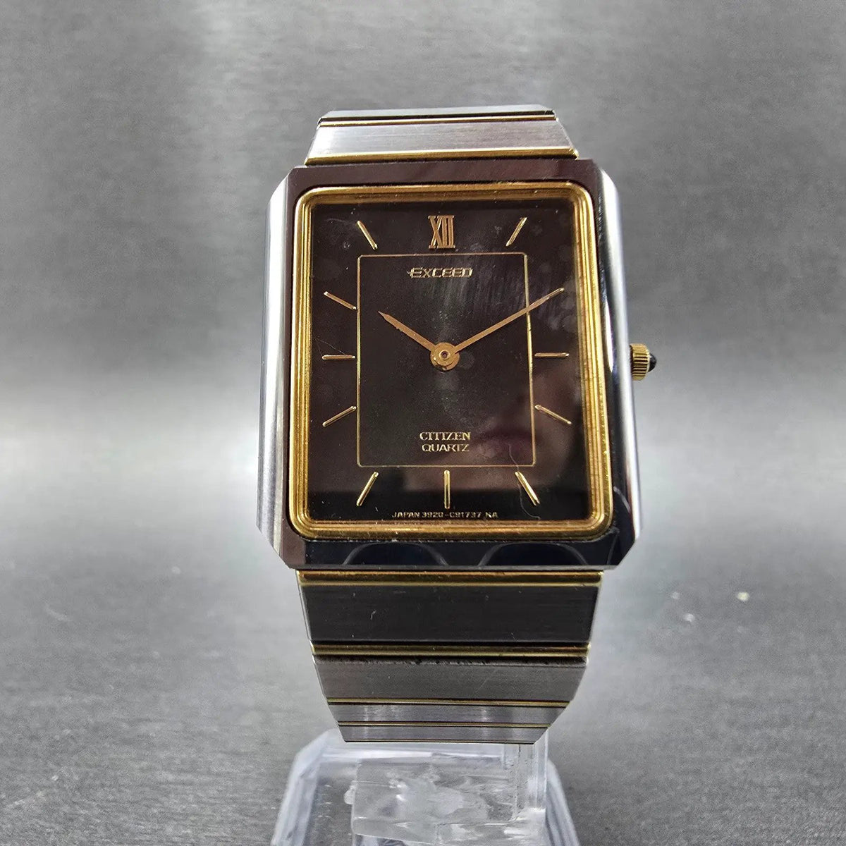 Citizen Exceed Tank Watch Men 24mm Black Dial Two Tone 3920-C90563 PARTS6