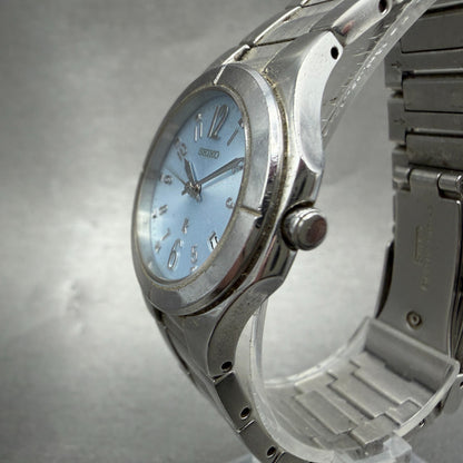 Seiko Lukia watch Women 27mm Blue Dial Silver Tone Date 7N82-0AX0 New Battery2