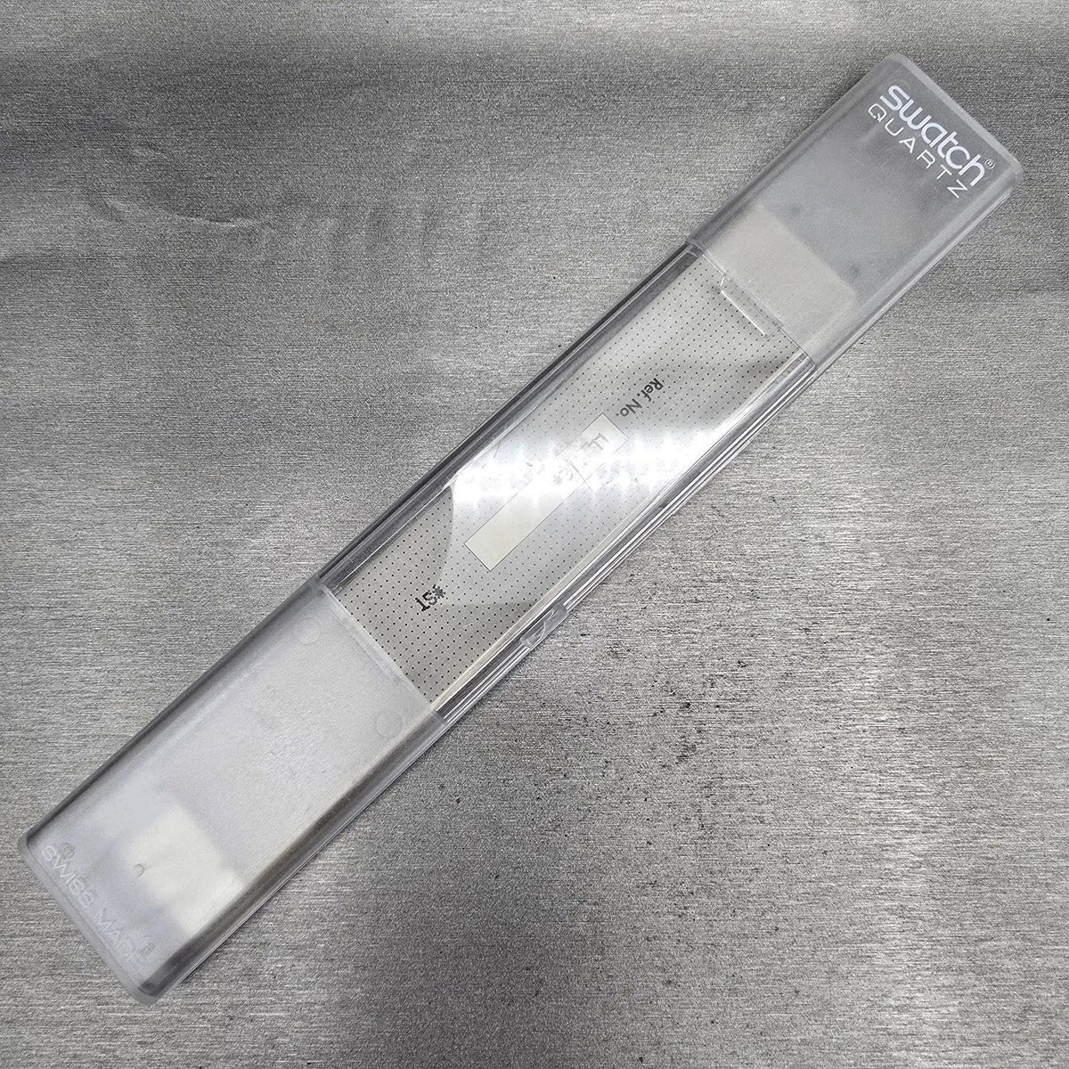 Swatch Nüni Watch Men 34mm Silver Dial Black Tone Round GM108 New Battery NOS17