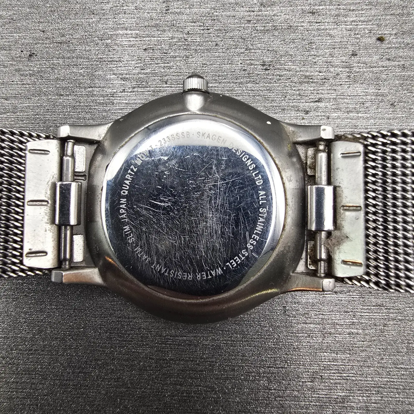 Skagen Steel Watch Women 29mm Black Dial Silver Tone Round 233SSSB New Battery10