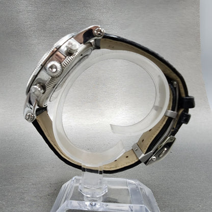 Stauer Tourbillon Watch Men 43mm White Dial Silver Tone Moonphase 0341 PARTS7