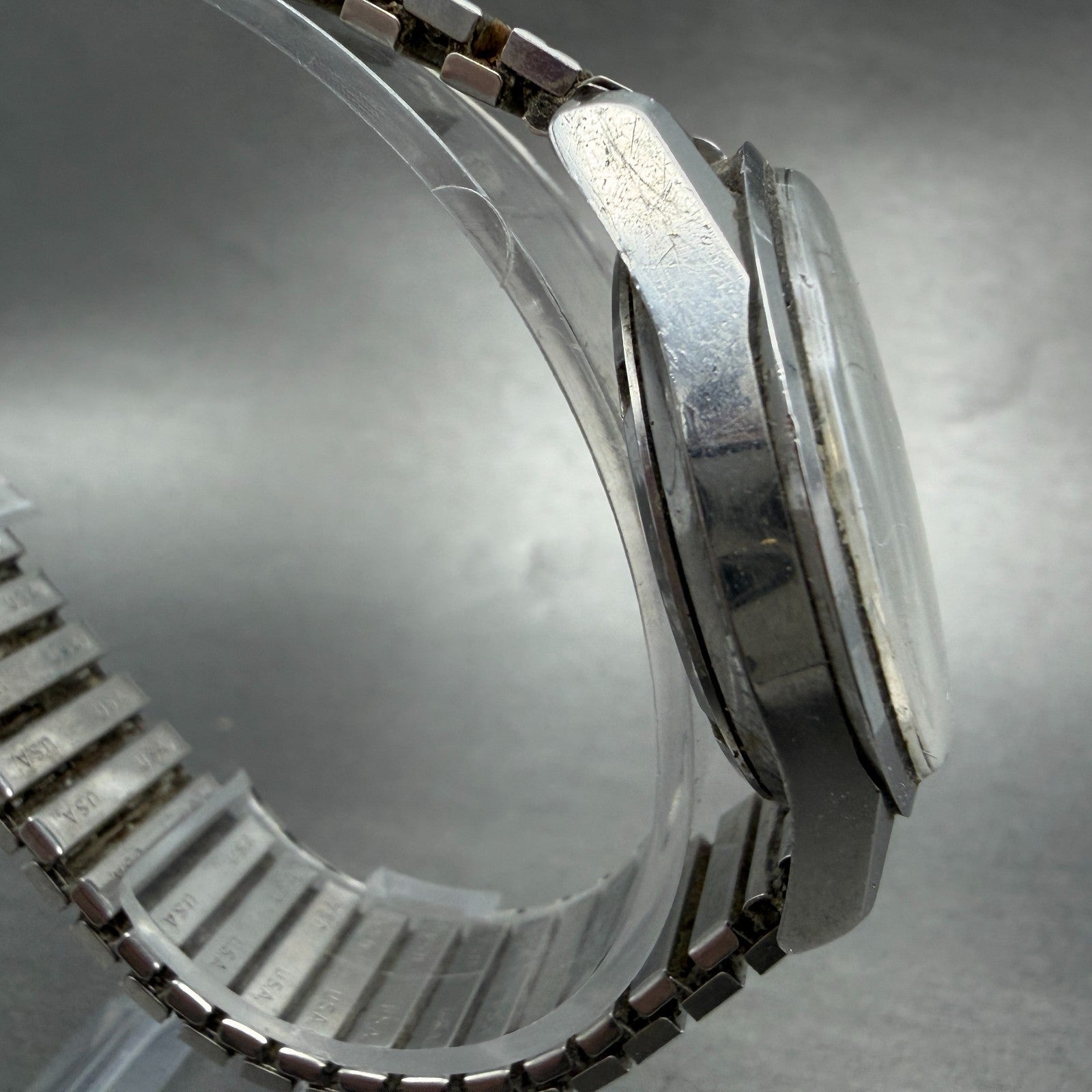 Seiko SeikoMatic Watch Men 36mm Silver Dial Silver Tone Daydate 6206-8040 PARTS4